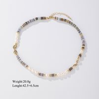 Casual Vacation Multicolor Freshwater Pearl Shell Copper Beaded Plating 14k Gold Plated Necklace sku image 1