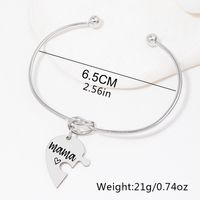Wholesale Jewelry MAMA Simple Style Letter Alloy Knot Carving Bangle main image 6