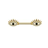 Sexy Cherry Eye Stainless Steel Copper Plating Inlay Zircon White Gold Plated Gold Plated Nipple Ring sku image 4