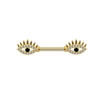 Sexy Kirsche Auge Rostfreier Stahl Kupfer Überzug Inlay Zirkon Weißgold Plattiert Vergoldet Nippelring sku image 4