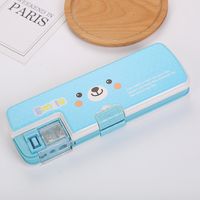 Authentic Pinyou Children Cartoon Pencil Box Creative Double Open With Pencil Sharpener Stationery Box Cute Student Stationery Pencil Case main image 3