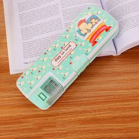 Authentic Pinyou Children Cartoon Pencil Box Creative Double Open With Pencil Sharpener Stationery Box Cute Student Stationery Pencil Case sku image 7