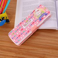 Authentic Pinyou Children Cartoon Pencil Box Creative Double Open With Pencil Sharpener Stationery Box Cute Student Stationery Pencil Case sku image 6