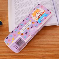 Authentic Pinyou Children Cartoon Pencil Box Creative Double Open With Pencil Sharpener Stationery Box Cute Student Stationery Pencil Case sku image 8