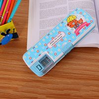 Authentic Pinyou Children Cartoon Pencil Box Creative Double Open With Pencil Sharpener Stationery Box Cute Student Stationery Pencil Case sku image 5
