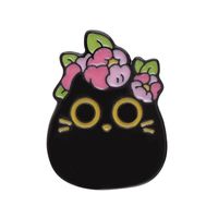 Cute Cat Flower Alloy Stoving Varnish Unisex Brooches sku image 5