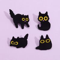 Cute Cat Flower Alloy Stoving Varnish Unisex Brooches main image 4