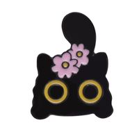 Mignon Chat Fleur Alliage Vernis Au Four Unisexe Broches sku image 6