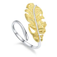 Simple Style Feather Sterling Silver Rings main image 4