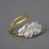 Simple Style Feather Sterling Silver Rings main image 2