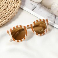 Cool Style Stripe Plaid Pc Oval Frame Full Frame Kids Sunglasses sku image 3