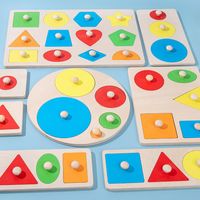 Puzzles Toddler(3-6years) Geometric Wood Toys main image 3