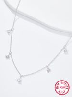 Elegant Star Water Droplets Sterling Silver Inlay Zircon 18k Gold Plated Necklace sku image 2