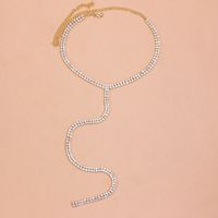 Luxurious Geometric Rhinestone Plating Women's Long Necklace sku image 1