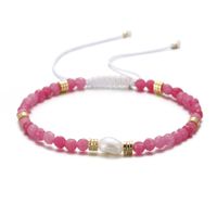 Ethnic Style Round Natural Stone Freshwater Pearl Copper Plating 18k Gold Plated Bracelets main image 1