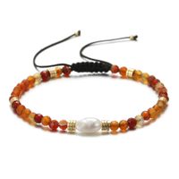 Ethnic Style Round Natural Stone Freshwater Pearl Copper Plating 18k Gold Plated Bracelets main image 4