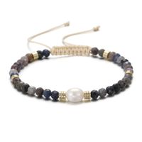 Ethnic Style Round Natural Stone Freshwater Pearl Copper Plating 18k Gold Plated Bracelets main image 5
