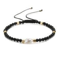 Ethnic Style Round Natural Stone Freshwater Pearl Copper Plating 18k Gold Plated Bracelets sku image 8