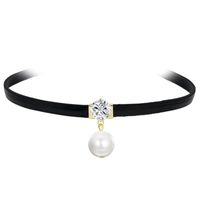 Sexy Einfacher Stil Geometrisch Pu-leder Legierung Inlay Künstliche Perlen Strasssteine Zirkon Frau Halsband sku image 6