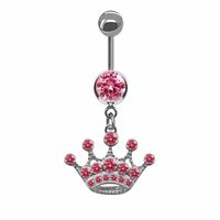Lady Classic Style Shiny Cat Crown Butterfly Stainless Steel Alloy Copper Plating Metal Inlay Zircon White Gold Plated Gold Plated Belly Ring main image 4