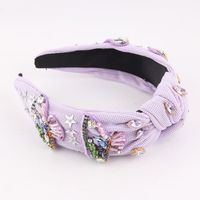 Elegant Lady Star Fruit Solid Color Cloth Inlay Artificial Rhinestones Artificial Pearls Hair Band main image 5