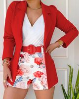 Women's Elegant Flower Linen Polyester Shorts Sets main image 2