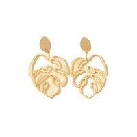 1 Pair Simple Style Leaf Plating Alloy Drop Earrings main image 3