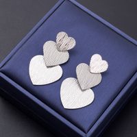 1 Pair Romantic Heart Shape Plating Metal Drop Earrings sku image 2