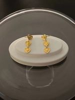 1 Pair Modern Style Heart Shape Plating Sterling Silver Drop Earrings main image 1
