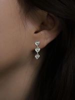 1 Pair Modern Style Heart Shape Plating Sterling Silver Drop Earrings main image 3