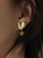 1 Pair Sweet Heart Shape Plating Sterling Silver Drop Earrings main image 6