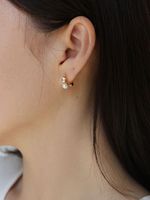 1 Pair Sweet Geometric Plating Inlay Sterling Silver Artificial Gemstones Earrings main image 3