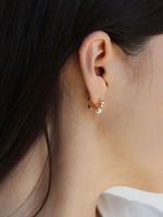 1 Pair Sweet Geometric Plating Inlay Sterling Silver Artificial Gemstones Earrings main image 6