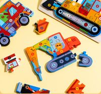 Puzzles Toddler(3-6years) Car Wood Toys main image 3