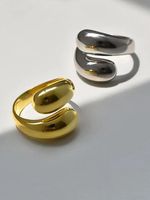 Einfacher Stil Geometrisch Sterling Silber Überzug Offener Ring main image 1