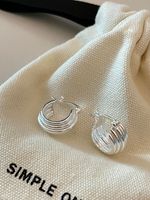 1 Pair Ig Style Geometric Plating Sterling Silver Earrings main image 1