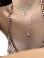 Simple Style Commute Star Water Droplets Sterling Silver Plating Inlay Zircon Pendant Necklace main image 5
