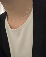 Simple Style Commute Oval Solid Color Sterling Silver Plating Necklace sku image 2