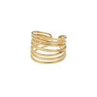 Classic Style Solid Color Titanium Steel 18k Gold Plated Open Ring In Bulk main image 5