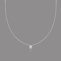 Modern Style Solid Color Freshwater Pearl Titanium Steel Pendant Necklace main image 4