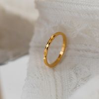 Simple Style Solid Color Titanium Steel Plating 18k Gold Plated Rings sku image 1