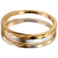 Simple Style Solid Color Titanium Steel Plating 18k Gold Plated Rings main image 3
