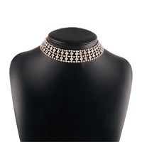 Wholesale Jewelry Elegant Glam Shiny Solid Color Alloy Iron Rhinestones Plating Hollow Out Inlay Choker main image 2