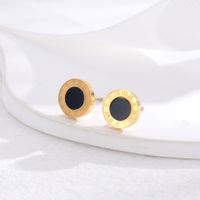 Titanium Steel 18K Gold Plated Elegant Inlay Number Acrylic Earrings Necklace main image 2