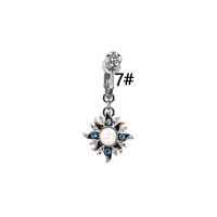 Simple Style Heart Shape Eye Stainless Steel Copper Plating Inlay Zircon White Gold Plated Gold Plated Belly Ring main image 8