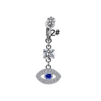 Simple Style Heart Shape Eye Stainless Steel Copper Plating Inlay Zircon White Gold Plated Gold Plated Belly Ring sku image 10