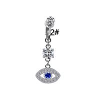 Simple Style Heart Shape Eye Stainless Steel Copper Plating Inlay Zircon White Gold Plated Gold Plated Belly Ring main image 9