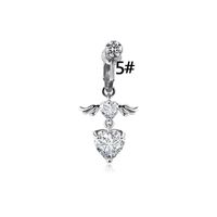 Simple Style Heart Shape Eye Stainless Steel Copper Plating Inlay Zircon White Gold Plated Gold Plated Belly Ring sku image 6