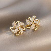 1 Pair Elegant Sweet Square Heart Shape Bow Knot Inlay Imitation Pearl Alloy Rhinestones Earrings sku image 58