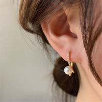 1 Pair Elegant Sweet Square Heart Shape Bow Knot Inlay Imitation Pearl Alloy Rhinestones Earrings sku image 35